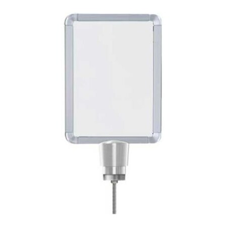 Lavi Industries Vertical Drum Top Post Sign Frame, 8.5 x 11, Satin 50-1141DV-S/SA